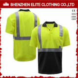 High Quality Fluorescent Green Short Sleeve Work Polo Shirts (ELTSPSI-17)