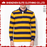 Fashionable Yellow Stripes Cotton Mens Work Polo Shirts (ELTPSI-27)