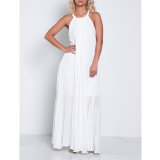 Fashion Women Leisure Casual off Shoulder Pleated Dress