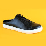 2017 Wholesale Slip on Casual Slipper Sports Black Leather Women Sneaker Slipper Shoes