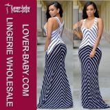 Stripes Maxi Dress Casual Fashion Wear for Lady (L51275)