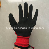 Nylon Liner Natural Rubber Palm Coated Crinkled Latex Gloves