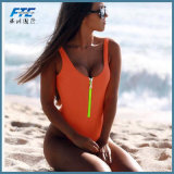 Spandex Zipper Blank One-Piece Women Bikini