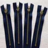 No. 3 Brass Zipper for Garments with Pin Lock Metal Zipper