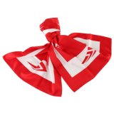 Luxury Style 100% Silk Printed Logo Scarf Fashion Pearl Red Uniform Scarf
