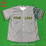 Healong New Grey Color Design of American Baseball Jersey Shirt