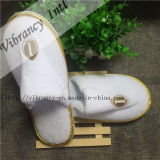 Disposable White Coral Fleece Hotel Embroidery Slipper