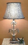 Phine 90166 Clear Crystal Table Lamp with Fabric Shade