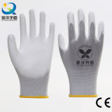 PU001 White Polyester Liner with White PU Coated Safety Gloves