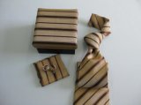 Fashion Beigue Stripe Colur Men's Jacquard Silk Necktie with Box
