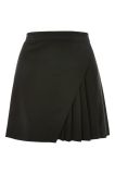 2017 New Designs Black Short Pleated Panel Ladies Skirts Factory