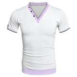Men's V-Neck Short Sleeve Contrast Color Patchwork Fashion Casual T-Shirts