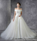 Strapless Bridal Ball Gown Real Tulle Satin 2018 Stock Wedding Dress Lb1827