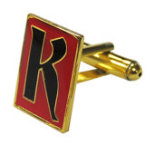 Customized Letter Logo Printed Cuff Link with Epoxy