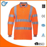 Men's Polo Shirts with Hi Vis Long Sleeve Safety Work-Wear