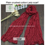 2017 Hot Sale Soft Cotton Plain Crushed Fashion Lady Scarf