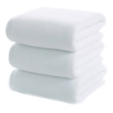 Custom Soft Plain White Cotton Towels for Bathroom