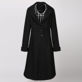 Wholesale Gothic Punk Steampunk Style Wool Blend Long Design Unisex Winter Coat Black