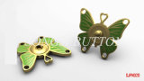 Painted Electroplated and Drop of Glue Butterfly Pattern Alloy Metal Sewing Snap Button