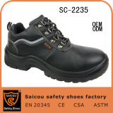 Hot Seling Lace-up Buffalo Leather Steel Toe Working Shoes Sc-2235