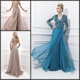 Long Sleeves Evening Dresses A-Line Boat Pageant Prom Formal Dresses T214361
