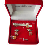 Cuff Link / Tie Clip Set with Good Velvet Box Package