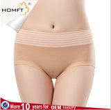 MID Waist Underwear White Stripe Cotton Body Shapers Women Tummy Control Shapewear Slimming Panties