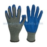 Tc Knitted Gloves with Blue Latex Plam Coating 2 Yarn