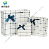 Custom High Quality Plaid Paper Gift Packaging Bag for New Year