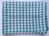 Factory OEM Produce Custom Green Checks Cotton Terry Kitchen Towels