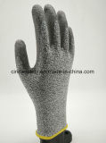 Anti-Cut-5 Seamless Liner Grey Polyurethane Palm Coated Safety Working Gloves