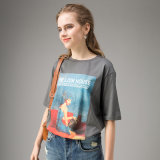 Reactive Digital Printed Personalized Custom Cotton Women T Shirt