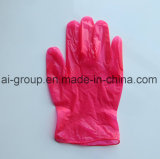 Disposable Red Powder Free Vinyl Gloves for Food Industry