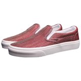 Wine Jute Fabric Upper Rubber Sole Slip-on Canvas Boat Shoes