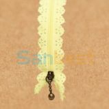 High Quality Yellow Resin Lace Zippers for Bags