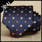 100% Silk Jacquard Woven Navy Floral Ties for Men