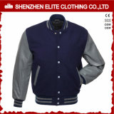 Fashion Plain 100% Polyester Woolen Bomber Jacket Men (ELTBQJ-537)