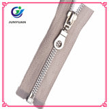 Metal Shiny Silver Zipper with Customer Slider Puller