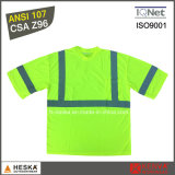 Safety Quick Dry Reflective Short Sleeve Hi Vis Yellow T Shirt