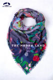 Extra Fine Water Soluble Merino Wool Shawl with Digital Prints