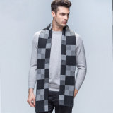 Men's Fashion Checked Pattern Wool Knitted Winter Long Scarf (YKY4605)