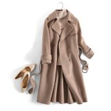 Ladies Albaka Ostrich, Double-Sided, Cashmere Overcoat with Belt
