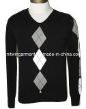 Men Knitted V Neck Long Sleeve Casual Sweater (M15-072)