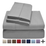 American Style Brushed Microfiber Solid Color Home Bedding Sheet Set