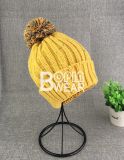 Popular Fashion OEM Plain Dotted Yarn Knit Beanie Hat with Custom Label