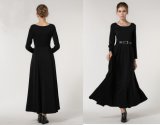 D1165 Boutique Black Islamic Clothing Muslim Dress for Ladies