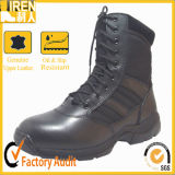 2017 Hot Style High Quality Black Leather Military Combat Boot with Rubber Sole