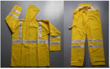 Waterproof Safety Workers Rain Coat with High Reflective Strip