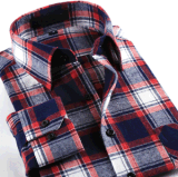 Men's Fashion Brand Checked Flannel Dress Shirt