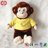 Sitting Monkey with Yellow T-Shirt Personalized CE Plush Monkey Toy